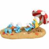 Aquarium-decoratie Smurfs Aquadella Aquariumdecoratie Vissen Smurfen Strand Smurfin & Babysmurf 22,4x11,7x11,3cm Meerkleurig 1st