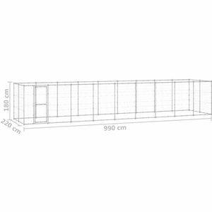 vidaXL VidaXL Hondenkennel 21,78 m² gegalvaniseerd staal Dierenbenodigdheden