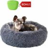 Hondenbanken Hondenmand Donut – 70 cm Honden Mand – Pluche – Fluffy – Extra Zacht Kattenmand Hondenkussen – Kattenkussen – Bed Wasbaar met Rits – Hondenmanden – Rond – Bank – Grijs Qwality