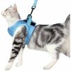 Cat Leash Pet Borst harnas riem grootte: L (Sky Blue) Dierenriemen